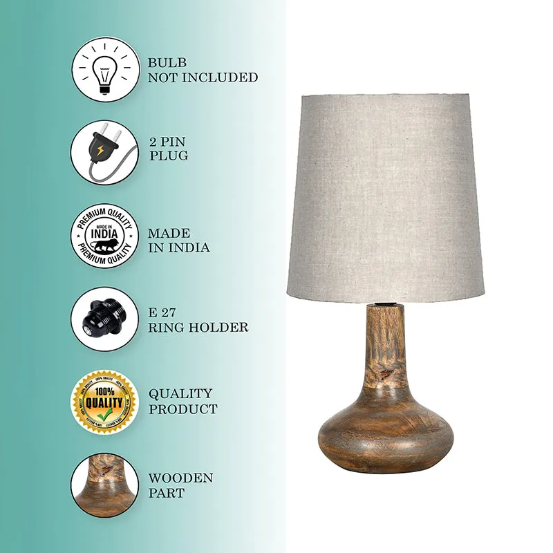 Pelion Fabric Table Lamp - Ivory,Brown media 4
