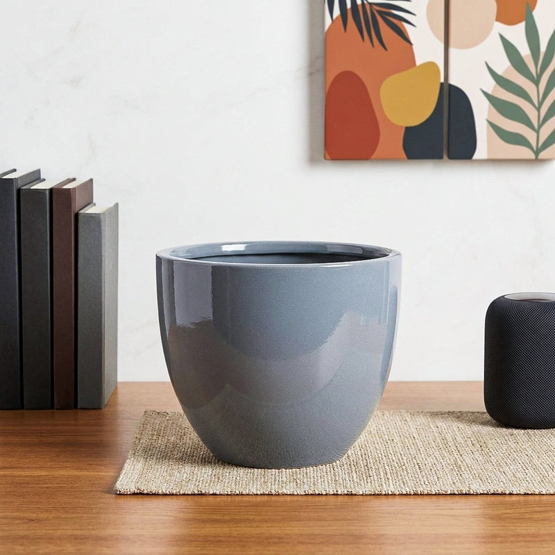Ugaoo Cantata Ceramic Planter - Grey