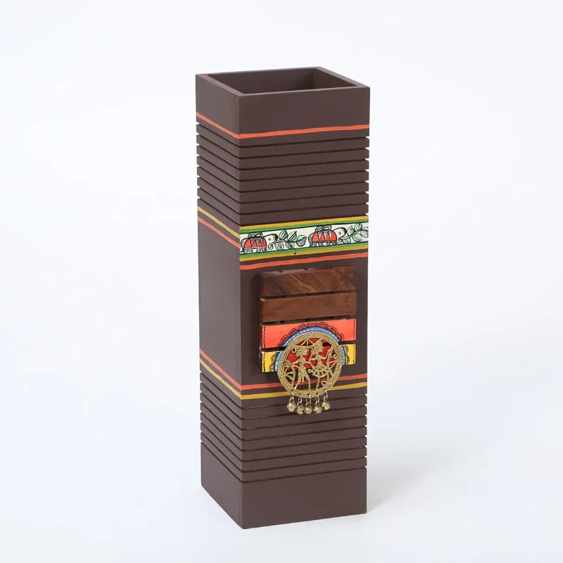 Moses Wood Planter With Brass Motif media 5