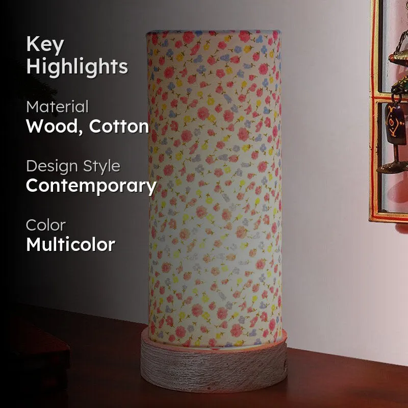 Color Splash Ocra Tower Wooden Table Lamp - Multicolor media 2