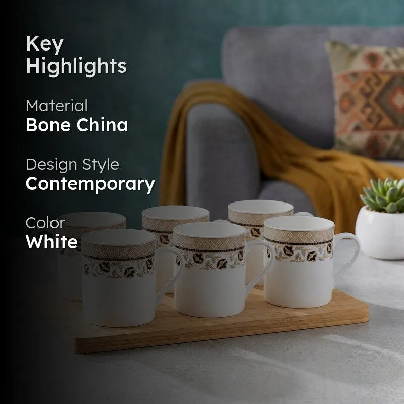 Charm Bone China Tea Cup (210 mL Each) - Set Of Six media 2
