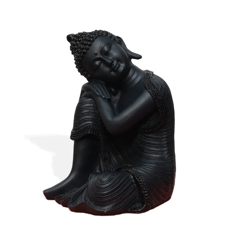 Zen Resting Buddha Showpiece - Black media 4