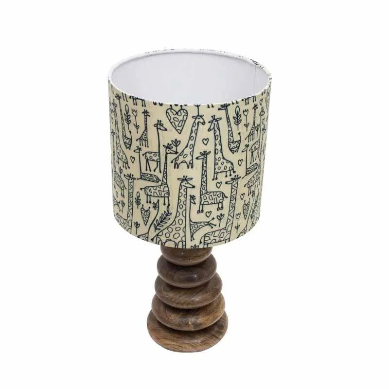 Tall Tales Brown Wood Fabric Table Lamp - Beige,Brown media 3