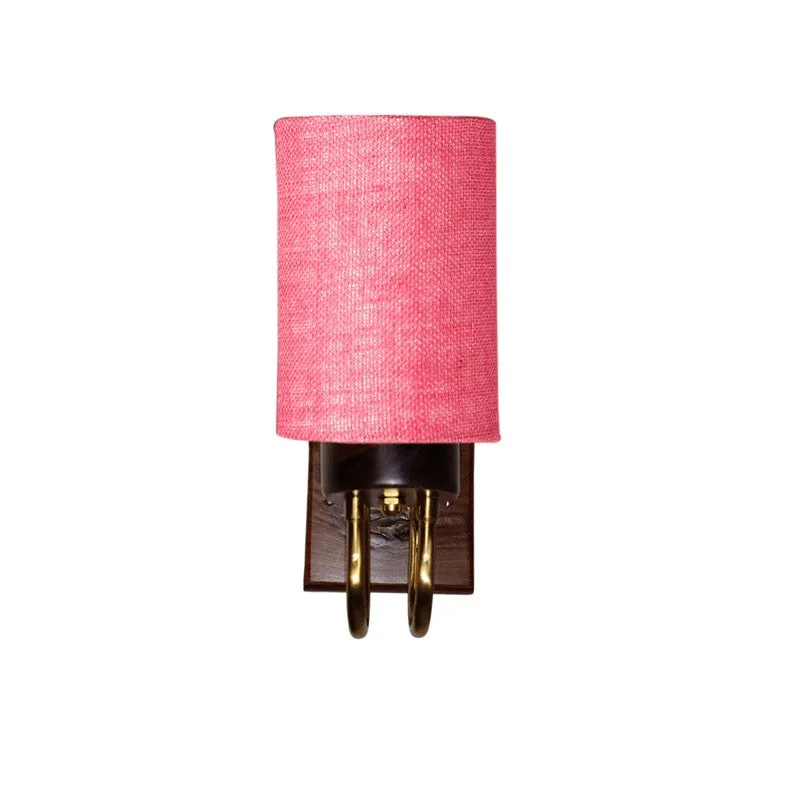 Gilded Arch Jute Wall Lamp - Pink media 3