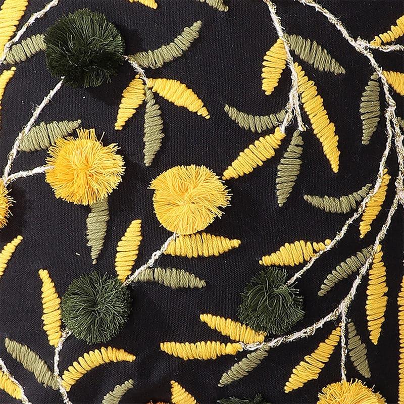 Floro Magica Embroidered Cushion Cover - Black media 3