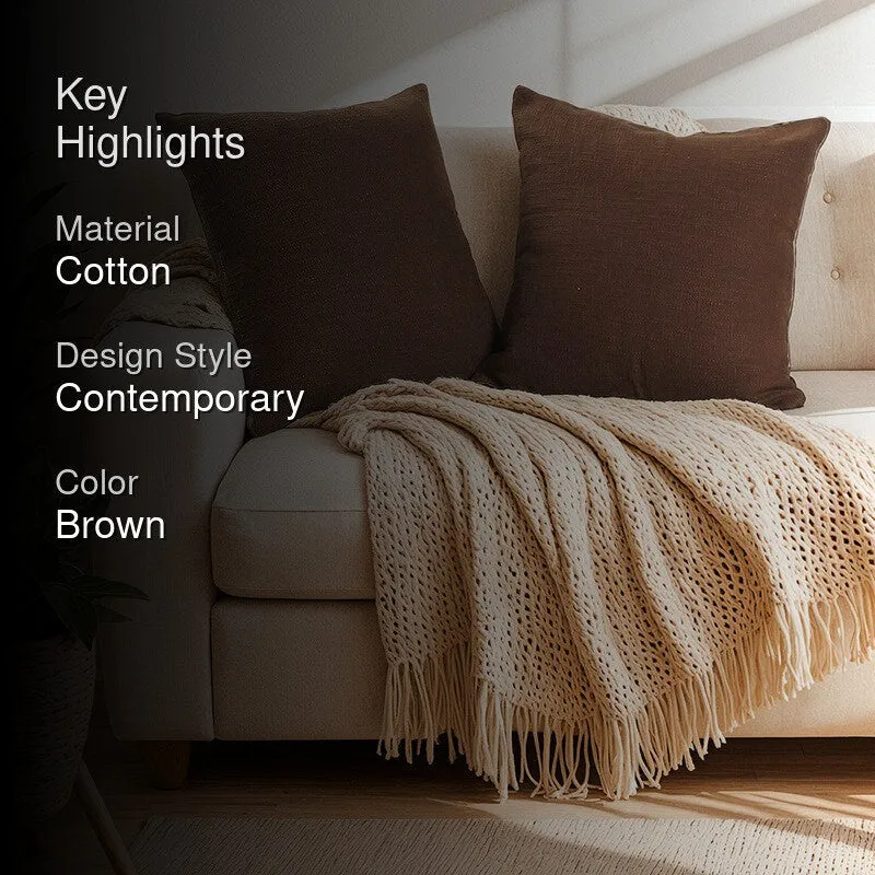 Premium Cushion Cover Brown - Set Of Two media 2