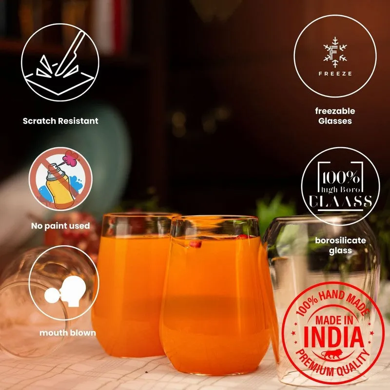 Sunset Amber Highball Glasses(390 mL) - Set Of Six media 5
