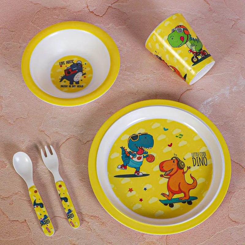 Dino Playtime Kids Dinner Set - Five Piece Set media 4