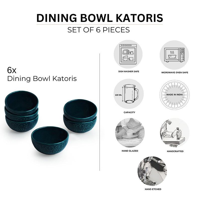 Forest Fern Ceramic Dip Bowl (120 mL) - Set Of Six media 5