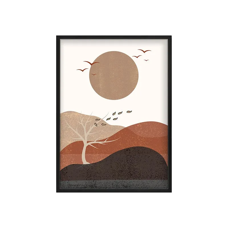 Earthen Rhythm Canvas Wall Painting With Black Frame media 3
