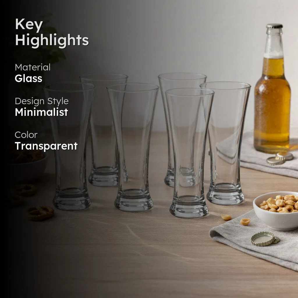 Qurio Beer Glass(350 mL Each) - Set Of Six media 2