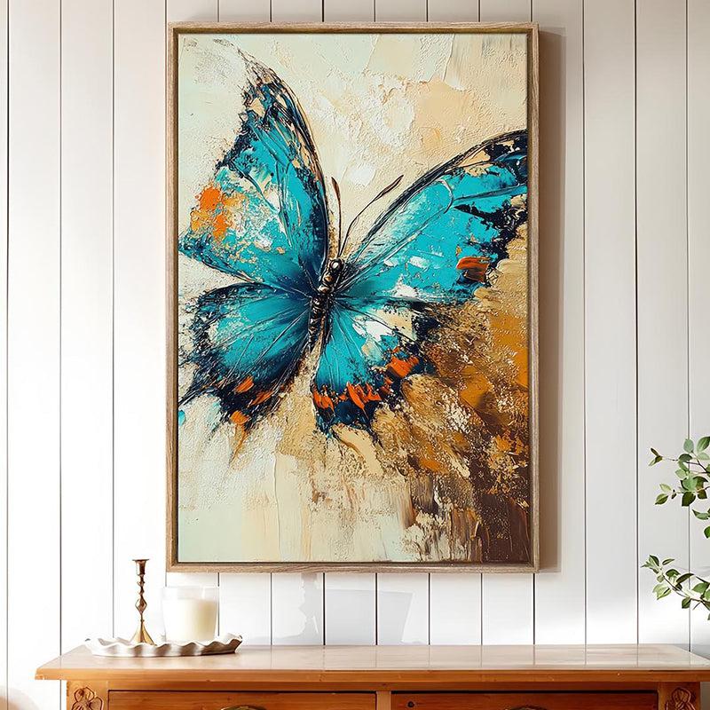 Papillon Bleu Canvas Modern Wall Art