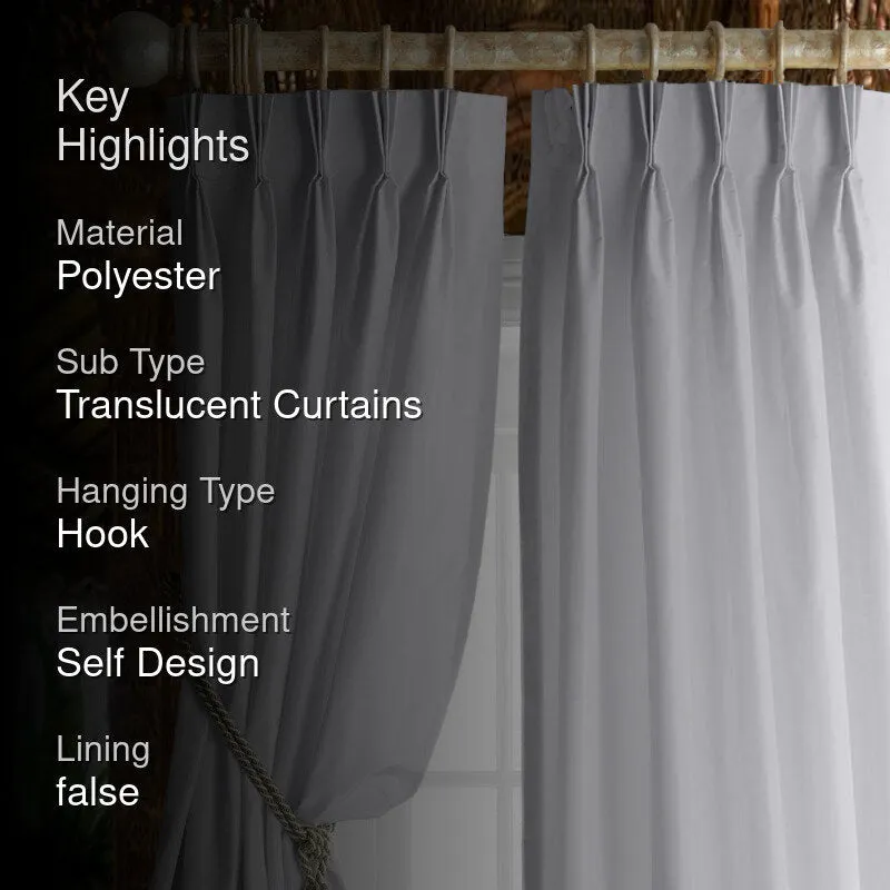 Esme Triple Pinch Pleat Medium Width Curtain - Silver media 2