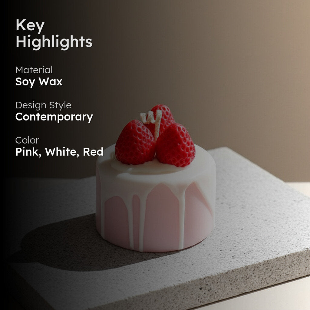 Strawberry Shortcake Scented Soy Wax Candle media 2