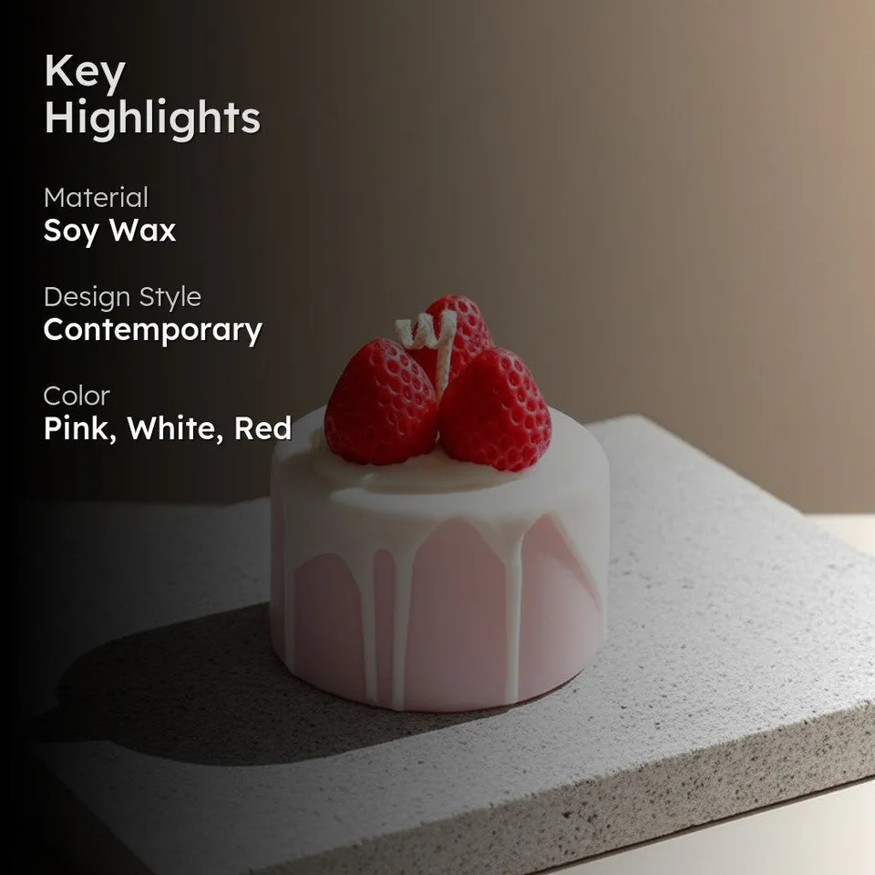 Strawberry Shortcake Scented Soy Wax Candle media 2