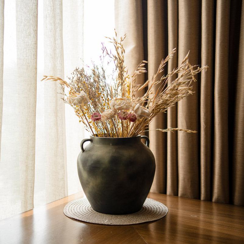 Gaina Antique Vase With Dried Flower Bunch - Two Piece Set media 3