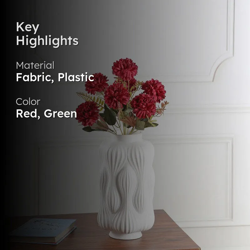 Coralia Mum Artificial Flowers - Red media 2