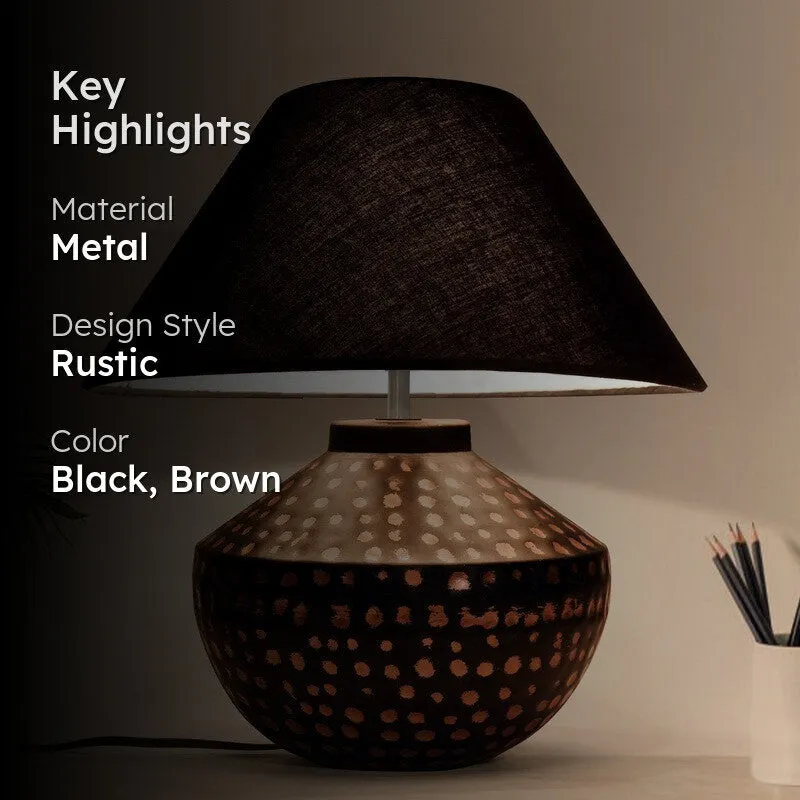 TechAura Modern Smart Metal Table Lamp - Black,Brown media 2