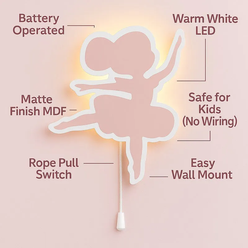 Twinkle Ballerina Battery Operated MDF Wall Lamp media 7