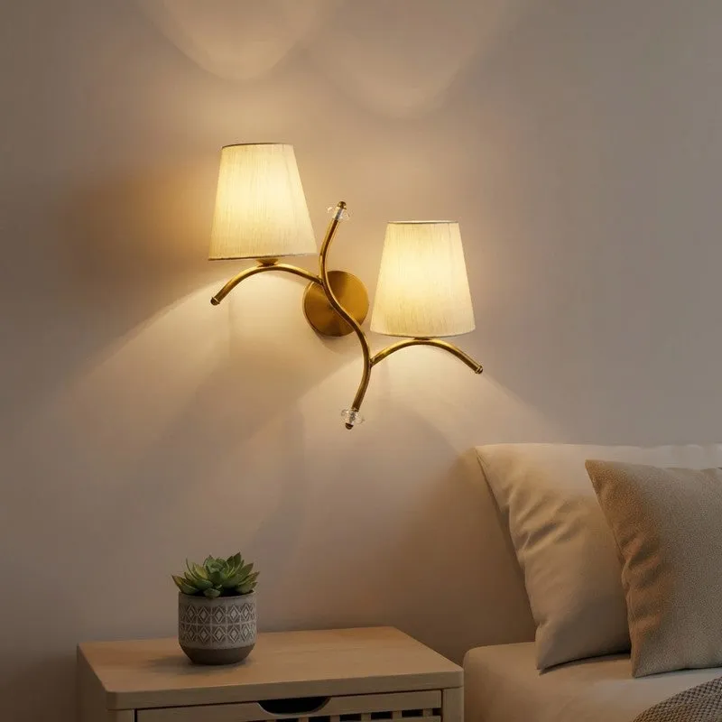 GlowStem Twin Cotton Wall Lamp - Beige media 1