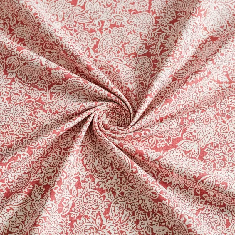 Champa Floral Cotton Bedsheet (Pink) - 200 TC media 5