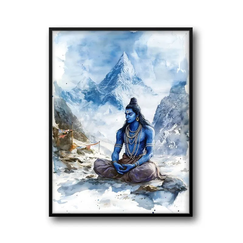 Aadhishankara Spiritual Archival Paper Wall Painting With Frame - Black media 5