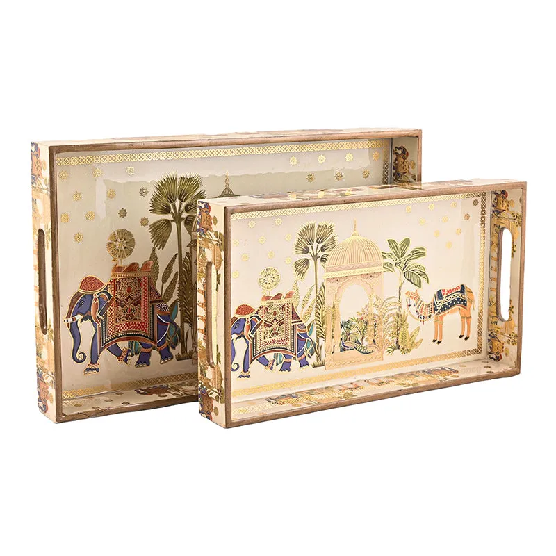 Rajvaha Wood Serving Tray - Set Of Two media 8