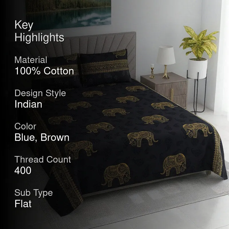 Ele Sleep Printed Cotton Bedsheet - 400 TC - 2