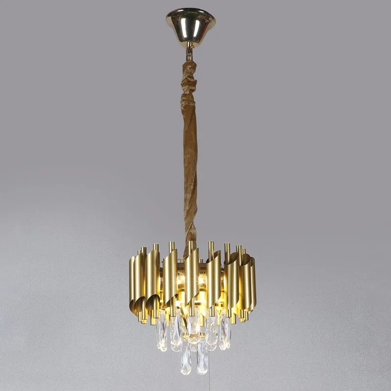 Auristra Iron Crystal Chandelier - Gold media 6