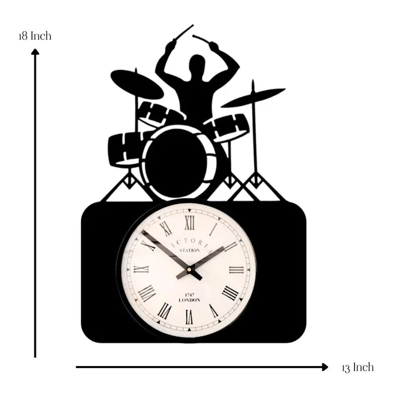Musicband Steel Analog Wall Clock - Black media 7
