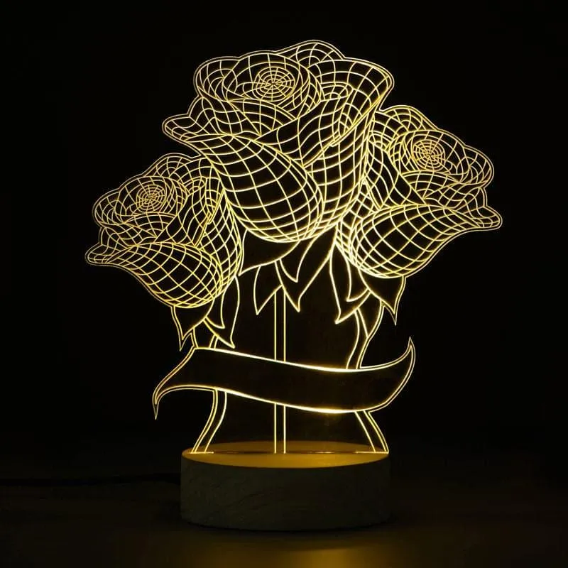 Rose Bloom Luminance LED Acrylic Table Lamp - Brown media 3