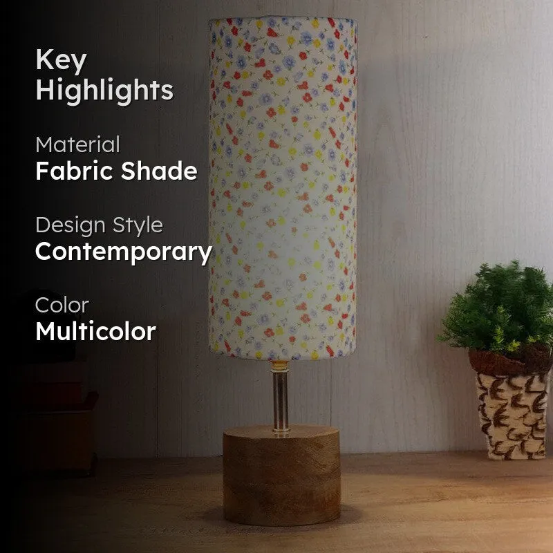 Dainty Floral Rustic Fabric Table Lamp - Multicolor media 2
