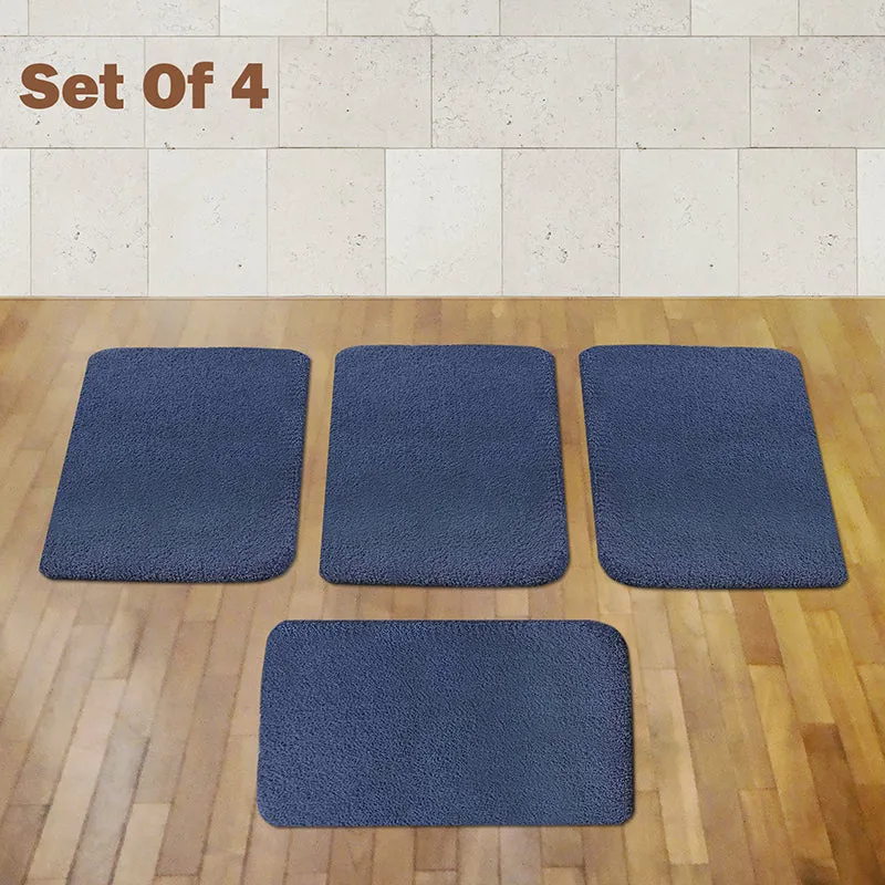 Lois Anti Skid Bath Mat (Blue) - Set Of Four media 1