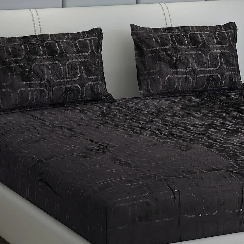 Monte Carlo Gentle Geometry Bedsheet (Charcol) - 300 GSM media 3
