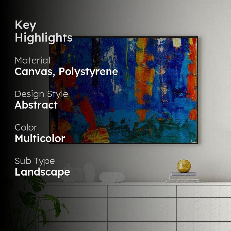 Abstract Art Palette Canvas Wall Painting - Black Frame media 2