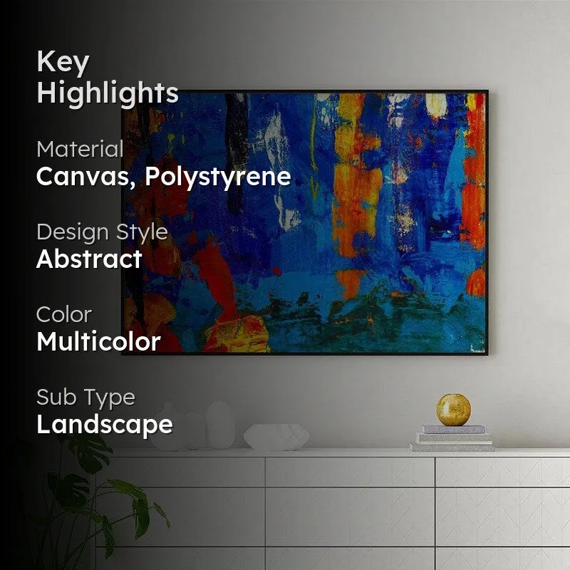 Abstract Art Palette Canvas Wall Painting - Black Frame media 2