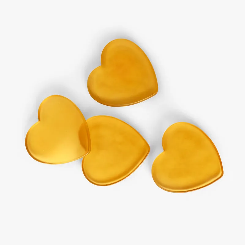 Glossy Hearty Mist Glass Coaster (Yellow) - Set Of Four media 5