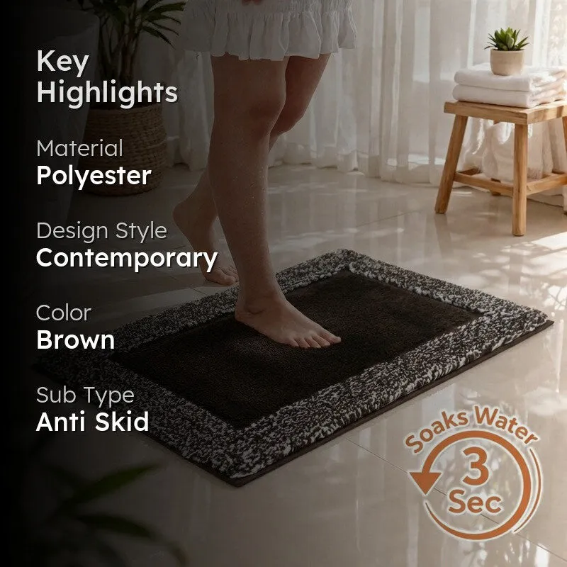 Orlina Polyester Bath Mat - Brown media 2