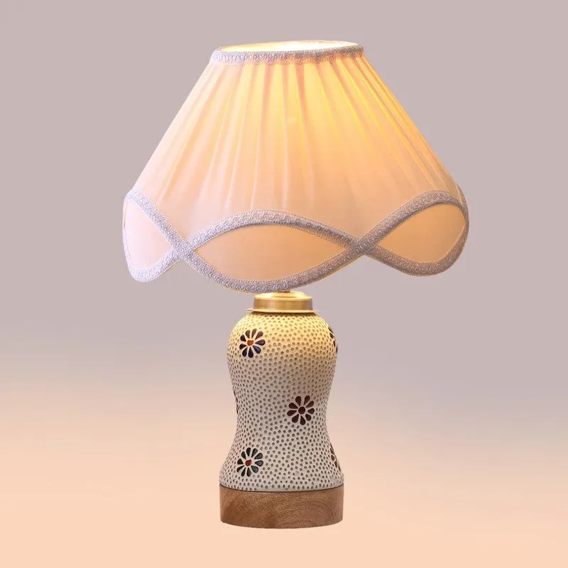 Espera Arc Pleated Wooden Table Lamp - Multicolor media 6