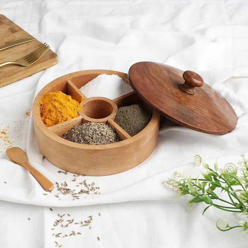 Aneira Wood Masala Box media 3