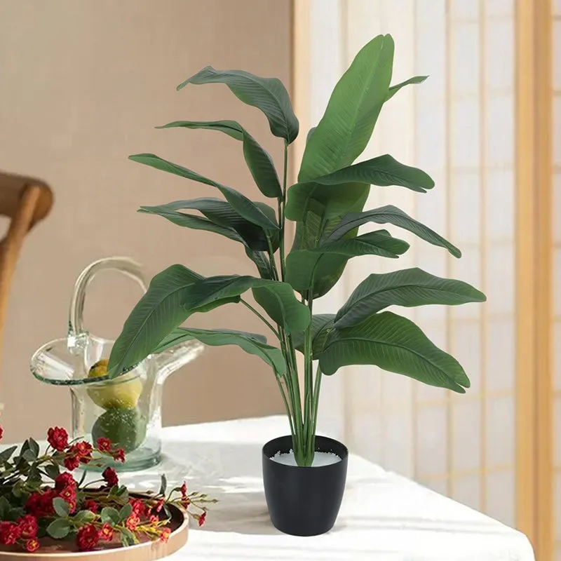 Grover Artificial Banana Plant With Black Plastic Pot - 2.5 Feet media 5