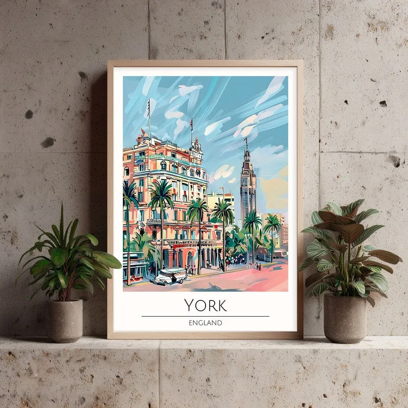 Vintage York Framed Canvas Archival Canvas Wall Painting - Natural Brown Frame media 3