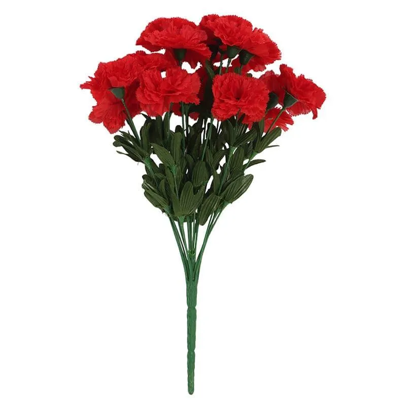 Faux Carnation Bunch (Red) - Set Of Two media 5