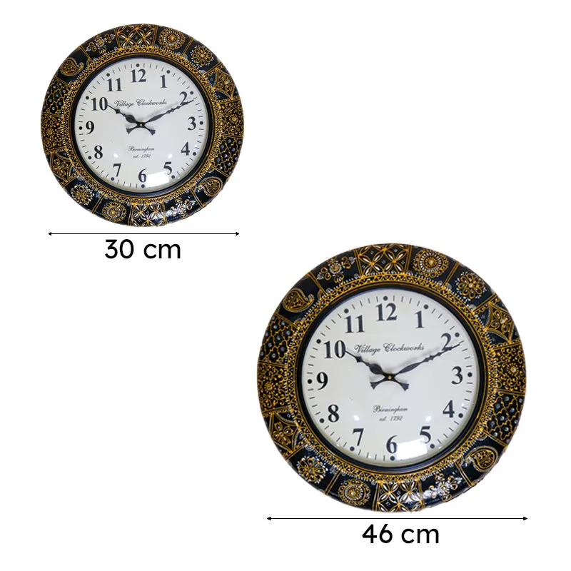Sable Gold Hand Painted Wood Wall Clock media 6