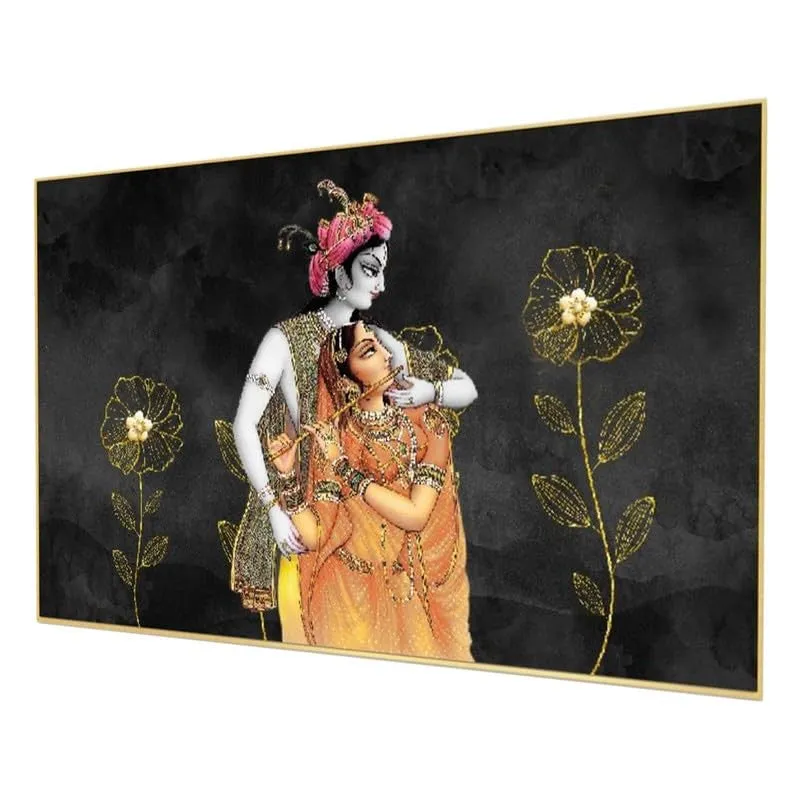 Timeless Krishna Leela Canvas Wall Painting With Frame media 5