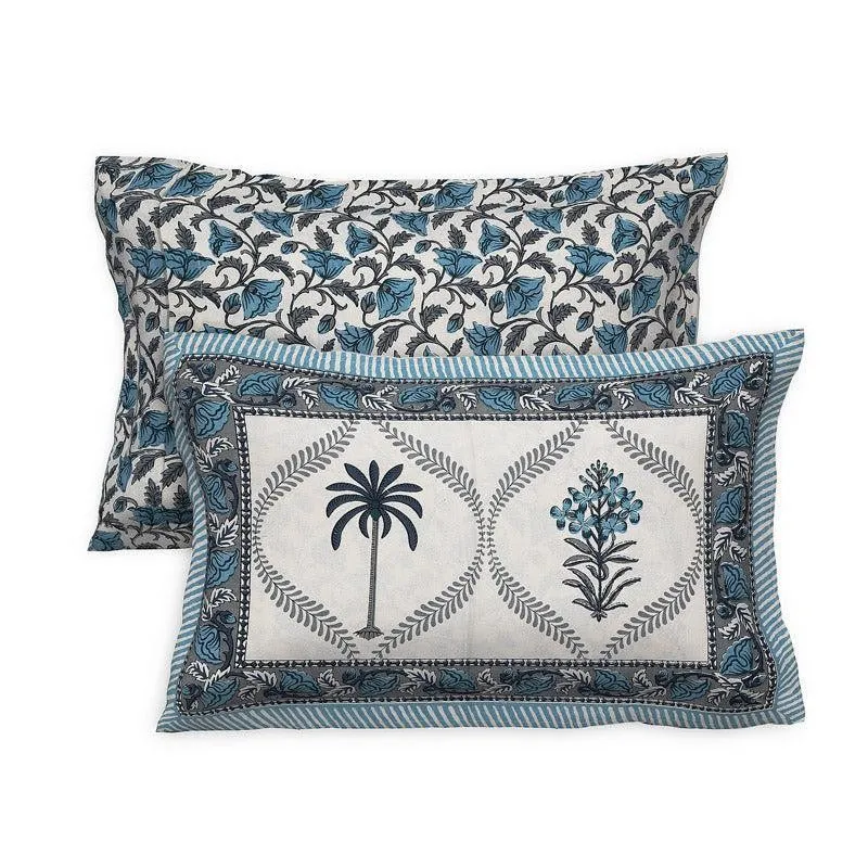 Amoda Ethnic Cotton Bedsheet (Blue) - 160 TC media 5