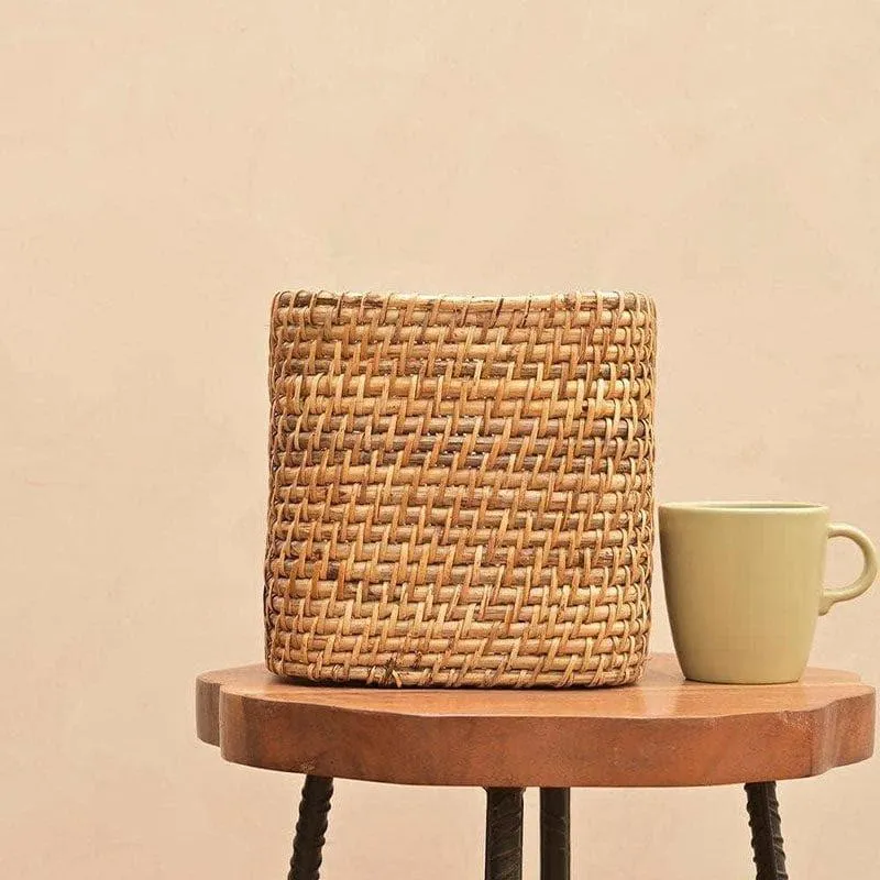 Ugaoo Square Cane Planter (20 CM) - Brown media 4