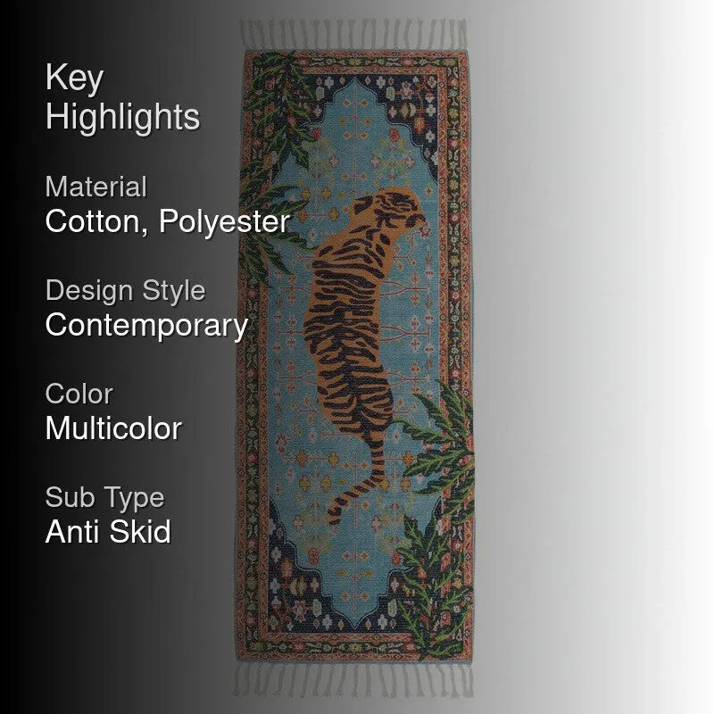 Imperial Tiger Cotton Runner Rug media 2