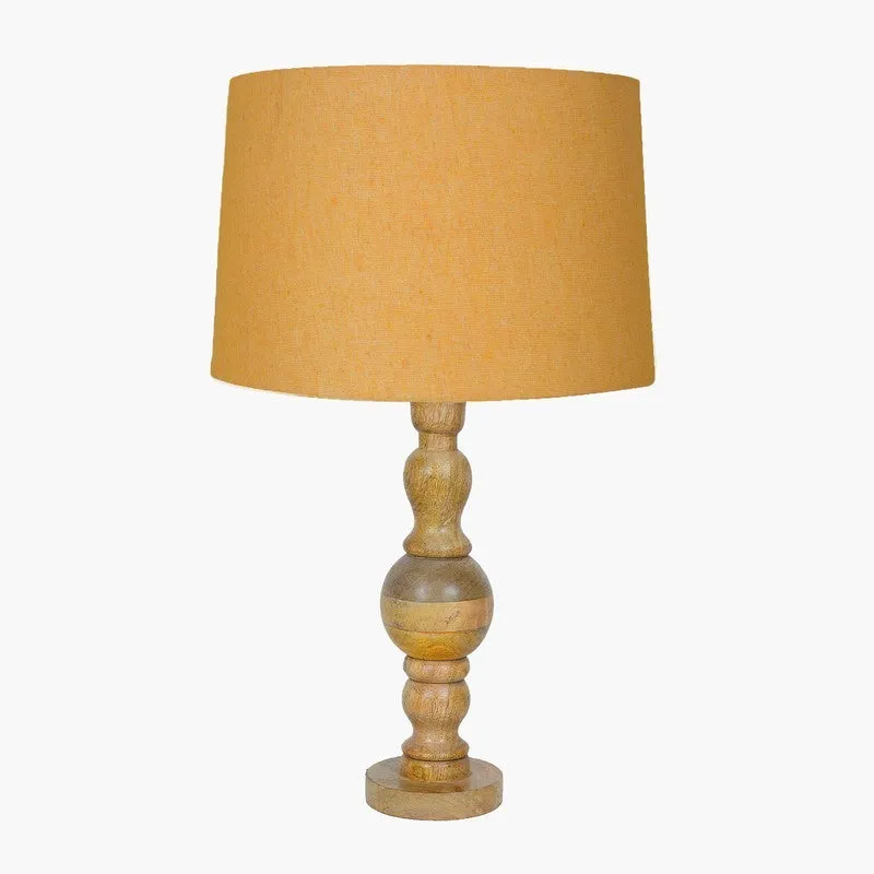 LumeElegance Wooden Table Lamp - Yellow,Brown media 3