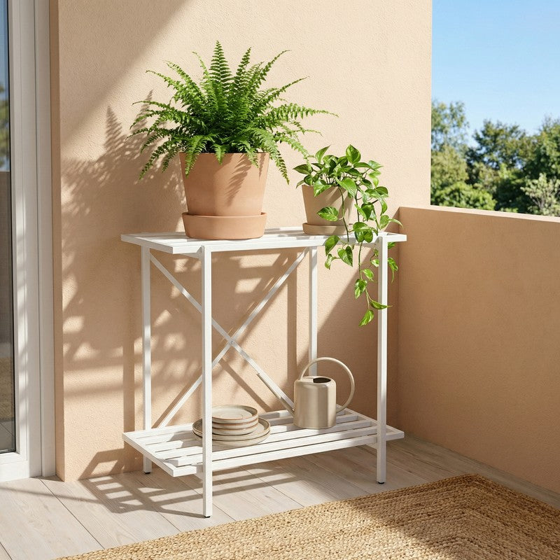Leafnest Metal Planter Stand - White media 3